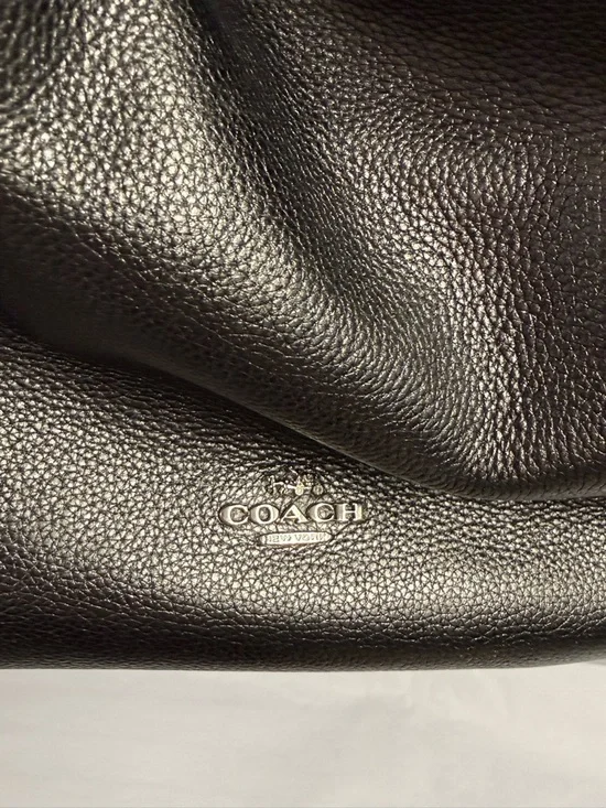 Coach Metallic Pewter Pebbled Leather Shoulder Bag - Picture 2 of 4